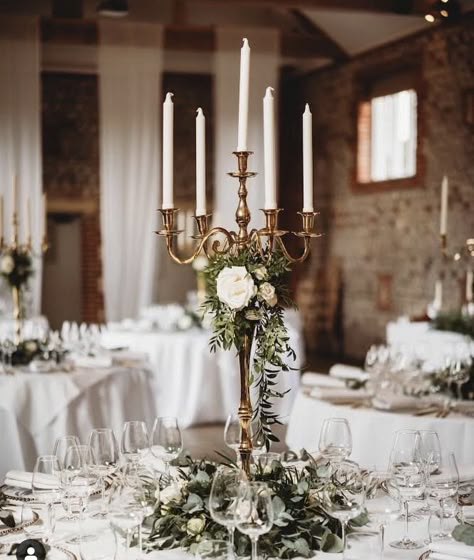 Candleabras Centerpiece, Candleabra Wedding, Candlestick Centerpiece Wedding, Candelabra Flowers, Candelabra Wedding Centerpieces, Candelabra Wedding, Arte Aesthetic, Candelabra Centerpiece, Candlestick Centerpiece