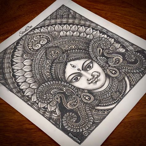 Ganesh Art Paintings, Buddha Art Drawing, Easy Mandala Drawing, Boho Art Drawings, Mandela Art, Mandala Art Therapy, Goddess Durga, Pen Art Drawings, Simple Mandala