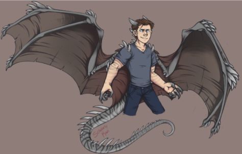 Dragon AU Ryan Human Bird Character Design, Half Dragon Half Human, Winged Human, Dragon People, Human Wings, Dragon Hybrid, Dragon Half, Badass Drawings, Winged People