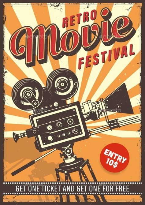 Cinema Vintage Poster. #HeritageTypeCo #Design #Fontdesign  #LogoDesign #GraphicsDesign #VintageDesignPoster #Poster Cinema Wallpaper, Poster Vintage Retro, Film Vintage, Vintage Logos, Retro Graphic Design, Retro Kunst, Vintage Poster Design, Retro Metal Signs, Festival Poster