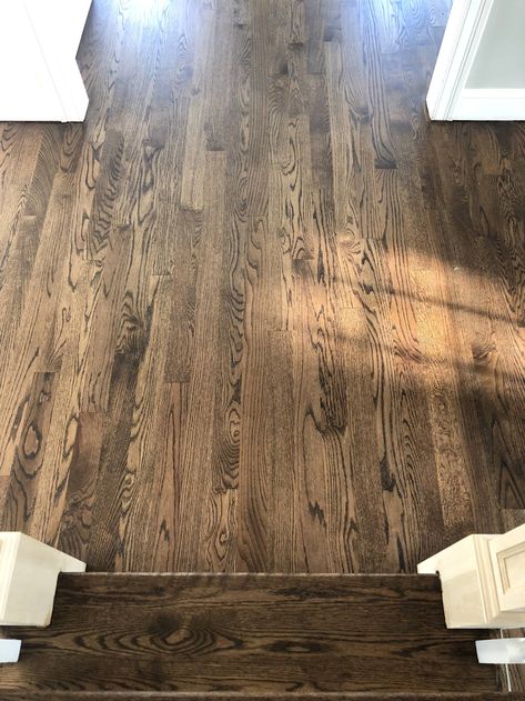 Dark Walnut On Red Oak Floors, Red Oak Floor Stain Colors, Dark Walnut Floors, Duraseal Stain, Red Oak Wood Floors, Hardwood Floor Stain Colors, Oak Floor Stains, Floor Stain Colors, Wood Floor Stain Colors