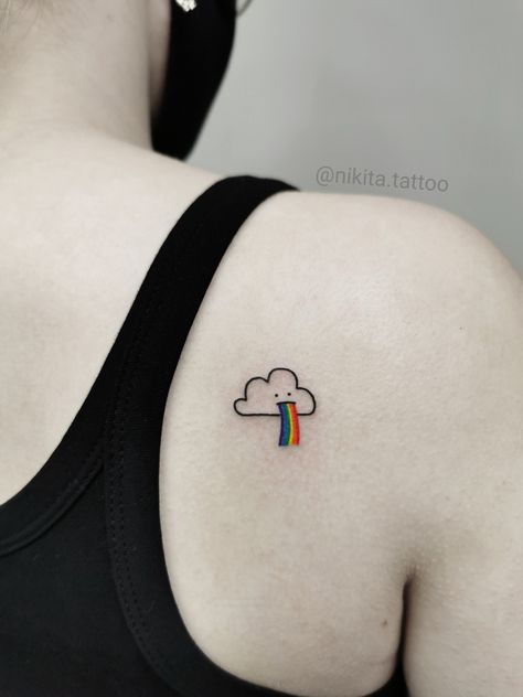 Rainbow Tattoo, Pride Tattoo, Rainbow Tattoos, Muster Tattoos, 그림 낙서, Tatuaje A Color, 강아지 그림, Discreet Tattoos, Elegant Tattoos