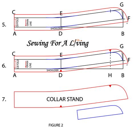 Diy Collars For Women Pattern, Stick Collar Pattern, Chinese Collar Pattern Drafting, Shirt Collar With Stand, Collar Stand Pattern, Stand Up Collar Pattern, Standing Collar Pattern, Collar Pattern Drafting, Ladies Shirt Design