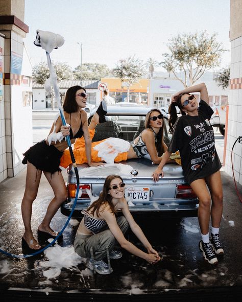 CAR WASH SHOOT🧼 That was the hardest but most fun shoot! Wrangling a whole squad of gorgeous girls was wild What do you think? Did we crush it? Group Car Photoshoot, Car Wash Shoot, Car Wash Photoshoot, Car Wash Girls, Car Yard, Bmw Girl, Crush It, Car Hd, Car Wash