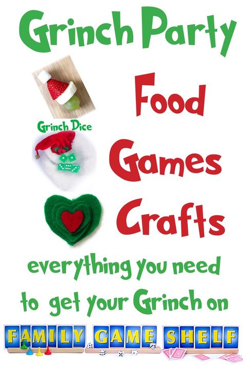 Grinch Party Food, Cut Snowflakes, Snowflakes Christmas Tree, Christmas Party Games For Kids, Grinch Crafts, School Christmas Party, The Grinch Movie, Grinch Christmas Party, Food Games