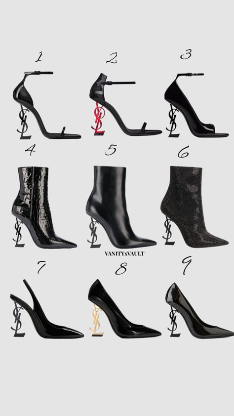 YSL opyum heel Ysl Opyum Heel, Ysl Boots, High Heels Outfit, Vivienne Westwood Jewellery, Heels Aesthetic, Platform Shoes Heels, Ysl Heels, Ysl Shoes, High Heel Sneakers