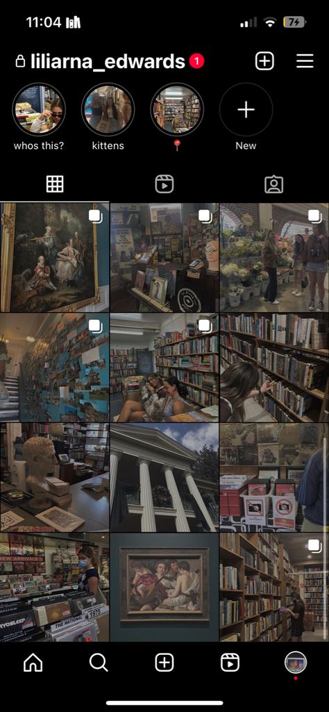 chaotic instagram feed featuring record shops, books stores, statues and museums Academia Instagram Feed, Chaotic Instagram, Chaotic Academia, Record Shop, Insta Feed, Book Store, Bookstore, Instagram Feed, Kittens