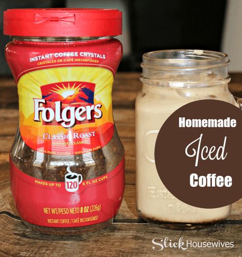 Instant Iced Coffee Recipe, Instant Iced Coffee, Homemade Iced Coffee Recipe, Diy Iced Coffee, Instant Coffee Recipes, Homemade Iced Coffee, Instant Ice, Iced Coffee Recipe, Cold Coffee Recipes