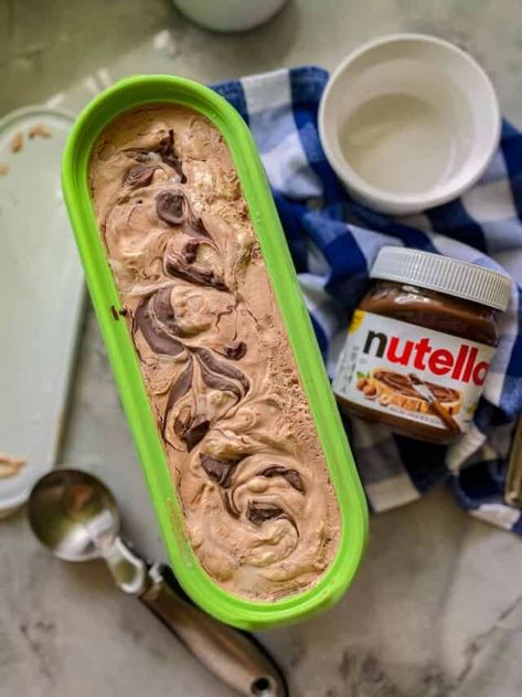 Nutella Ice Cream Recipe, Espresso Ice Cream, Nutella Ice Cream, Healthy Nutella, Cuisinart Ice Cream, Ice Lollies, Homemade Nutella, Chocolate Nutella, Ice Lolly