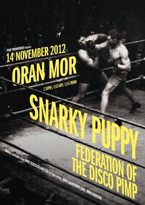 Snarky Puppy, Boxing Match, Boxing Posters, Social Design, Design Editorial, Type Posters, Layout Inspiration, Design Graphique, Typography Poster