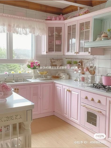 Dapur Pink, Cocina Shabby Chic, Pink Shabby Chic, Desain Pantry, Girly Apartment Decor, Deco Rose, Casa Vintage, Kitchen Design Trends, Dream House Rooms