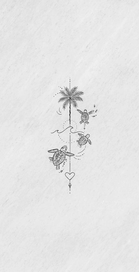 Wanderer Tattoo, Feminine Compass Tattoo, Hawaii Tattoos, Beach Tattoo, Spine Tattoos, Best Tattoo Designs, Sister Tattoos, Art Tattoos, Online Group