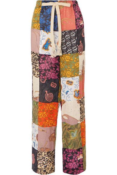 Loewe + Paula's Ibiza Patchwork Pants Loewe Paula's Ibiza, Ropa Upcycling, Patchwork Pants, Hippie Outfits, Linen Trousers, Printed Linen, Around The Corner, Upcycle Clothes, Fall Trends