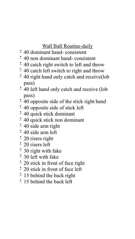 Great wall ball routine What To Keep In Your Lacrosse Bag, Lacrosse Workouts At Home, Lacrosse Conditioning, Lacrosse Tips, Lacrosse Drills, Kids Lacrosse, Lacrosse Workouts, Lacrosse Practice, Gifts Grandparents