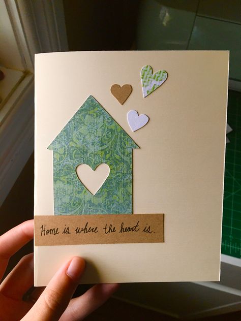 New House Greeting Card, House Warming Greeting Cards, Diy Housewarming Card, Diy New Home Cards Ideas, Diy House Warming Card, New Home Diy Card, New Home Cards Handmade Easy, House Warming Cards Diy, Welcome Home Cards Diy