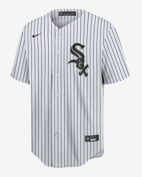 The MLB Chicago White Sox Jersey is made with lightweight polyester fabric to help provide a consistently comfortable fit. It's designed with applique details that mimic the look of your favorite player's on-field uniform. Shown: White Style: T770RXWHRX7-A07 White Sock, Baseball Jerseys, White Style, Chicago White Sox, Mlb, Polyester Fabric, Chicago, Comfort Fit, Socks