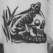 See you later Alligator• By... - Foundation Tattoo Parlor | Facebook Why So Serious Tattoo, Banana Tattoo, Knuckle Puck, Leg Tats, See You Later Alligator, Later Alligator, Knuckle Tattoos, Om Tattoo, Sorry Mom