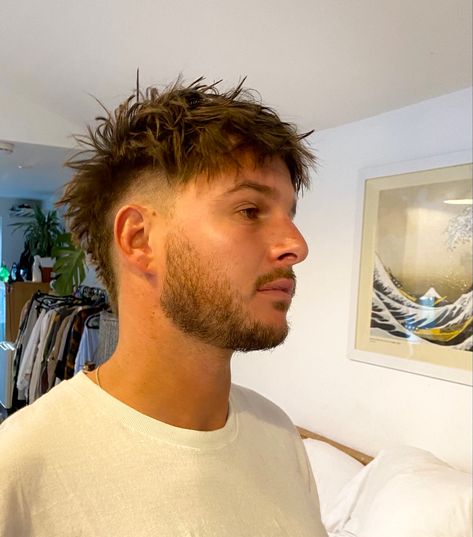 Mullet hair cut Mens Faux Mullet, Messy Modern Mullet Men, Straight Hair Ideas Men, Euro Mullet Mens, Mild Mullet, Straight Hair Modern Mullet Men, Fringe Mullet Haircut Men, Very Short Mullet Mens, Slight Mullet Mens