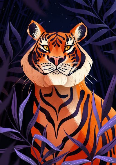 Tiger Art Illustration, Tiger Illustration Art, Tiger Illustration, Posca Art, Advocate Art, Tiger Art, Seville, 귀여운 동물, Art Drawings Sketches