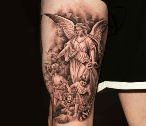 Best Guardian Angel Tattoo Guardian Tattoo, Angel Warrior Tattoo, Angel Tattoo For Women, Guardian Angel Tattoo Designs, Guardian Angel Pictures, Angel Protector, Guardian Angel Tattoo, Protection Tattoo, Army Tattoos