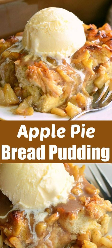 Apple Pie Bread Pudding, Apple Pie Bread, Puding Roti, Weight Watcher Desserts, Pie Fillings, Bread Pudding With Apples, Resep Pasta, Apple Pie Filling, Vegan Brunch