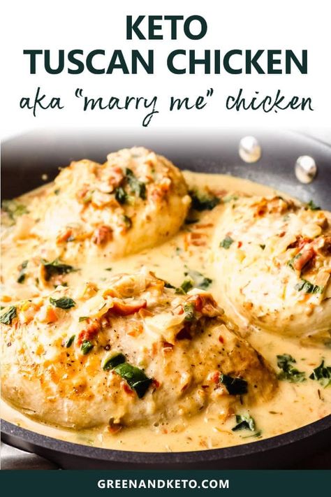 Keto Tuscan Chicken, Creamy Tuscan Chicken Recipe, Low Carb Dinner Chicken, Pan Keto, Marry Me Chicken Recipe, Keto Carnivore, Chicken Dinner Recipe, Carnivore Recipes, Best Healthy Dinner Recipes