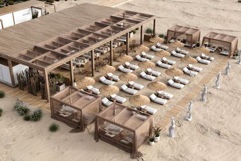 Beach Club project :: Behance Pool Design Modern, Beach Cafe, Safari Lodge, Beach Bars, Roof Garden, Club Design, Cafe Design, Pool Designs, Beach Club