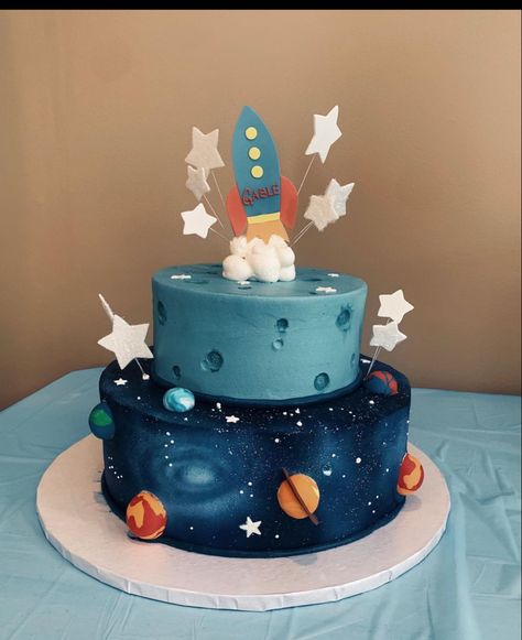 3 2 1 Blast Off Birthday Cake, Rocket Ship Smash Cake, Planet Smash Cake, 1st Year Around The Sun Birthday Cake, Houston We Have A One Year Old Cake, Outer Space Smash Cake, 1st Trip Around The Sun Birthday Party Cake, First Year Around The Sun Birthday Cake, Rocket Cakes For Boys