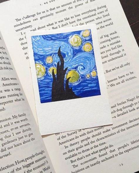 My first attempt at "The Starry Night" by Van Gogh. . . Medium - Acrylic Paints . Follow @thewondercreator for more. . . #starrynight #starrynightvangogh #starrynightpainting #acrylicpainting #polaroidpainting #starrynightpolaroid Easy Starry Night Painting, Painted Polaroids, Art Starry Night, Canvas Art Painting Acrylic, Artsy Girl, Starry Night Painting, Starry Nights, The Starry Night, Van Gogh Art