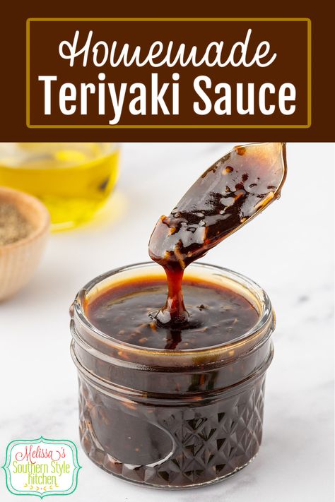 This Homemade Teriyaki Sauce recipe is full flavored. Use it as a glaze for grilling or to enhance your favorite Asian inspired dishes. #teriyakisauce #easysaucerecipes #teriyaki #Asianrecipes #teriyakiglaze Teriyaki Sauce Recipe, Resepi Biskut, Chinese Foods, Kitchen Staples, Recipes Asian, Homemade Pantry, Homemade Condiments, Homemade Teriyaki Sauce, Homemade Seasonings