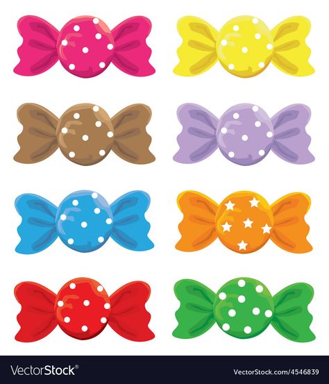 Set of Candy Royalty Free Vector Image - VectorStock Candy Printables, Candy Vector, Candy Illustration, Candy Images, Candy Clipart, Candy Pictures, School Art Activities, Preschool Activities Toddler, Candy Theme