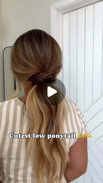 WIMBERLY’S | BEAUTY BAR on Instagram: "Cutest low ponytail 🫶🫶  Credit @ hairbybreanna_   #hairsummer #hairtutorials #hairtutorialvideo #hairtutorial #hairtips" Diy Low Ponytail, Easy Elegant Low Ponytail, Bridal Low Ponytail Tutorial, Low Braided Ponytail Tutorial, High Ponytail Tutorial Videos, Hair Videos Tutorials, Low Ponytail, Beauty Bar, Summer Hairstyles