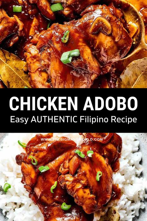 Filipino Adobo Chicken, Philapino Recipes, Chicken Adobo Recipe Easy, Vikalinka Recipes, Phillipino Food, Filipino Adobo, Chicken Adobo Recipe, Filipino Chicken Adobo, Easy Filipino Recipes