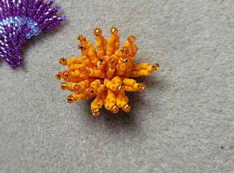 Pom Pom Chrysanthemum, Beaded Flower Tutorial, Sea Embroidery, Beaded Studs, Pom Pom Flower, Flower Beading, Velvet Bracelet, Sequin Flowers, Flowers Everywhere