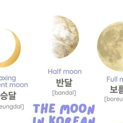 Korea Name, Korean Words, Moon