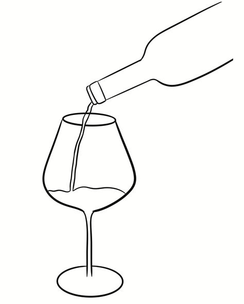 Wine Bottle Outline, Wine Painting Canvas Easy, Angel Drawing Easy, Wine Drawing, Wine Glass Drawing, Diy Canvas Painting, Paint N Sip, Easy Draw, Design Podcast