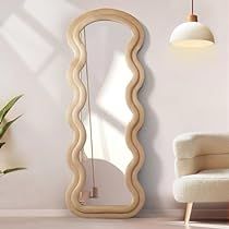 Full Length Mirror Wood Frame, Mirror Full Length, Long Mirror, Wavy Mirror, Full Length Floor Mirror, Wooden Mirror Frame, Full Body Mirror, Unique Mirrors, Body Mirror