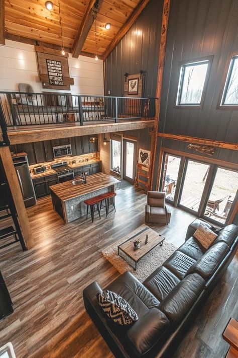 Cottage Barndominium Floor Plans, Barndominium Shell Kits, Barndominium With Airplane Hanger, Barndominium Ideas Wrap Around Porch, Barndominium Garage Interior, Barndominium Michigan, Loft Home Interior, Ranch Style Barndominium Interior, High Ceiling Barndominium