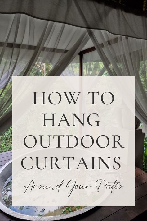 The patio makes a great place for many activities. You can barbecue, enjoy the outdoors and dine in the open space. However, the weather is unpredictable and it could get very hot and rainy. Also, the sun can be too much for your outdoor activities. So, it’s necessary to have outdoor curtains for your patio to make it enjoyable with year-round comfort. Pergolas, Patio With Curtains, Hang Outdoor Curtains, Front Porch Curtains, Outdoor Curtain Ideas, Zen Patio, Patio Redo, Cabin Landscape, Exterior Upgrades