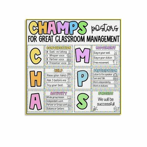 Sel Classroom Decor, School Canvas Painting, Champs Posters, Classroom 2023, Turn And Talk, Posters Classroom, Poster For Bedroom, Station Activities, Teacher Things