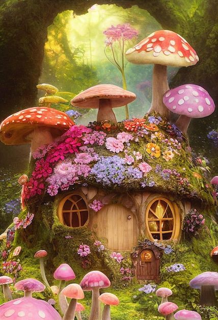 Fairy Garden Vectors, Photos and PSD files | Free Download Magical Fantasy World, Fairy Garden Drawing, Vintage Mushroom Art, Fairy Tale House, Sleep Number Bed, Mysterious Forest, Whimsical Art Paintings, 동화 삽화, Fairy Images