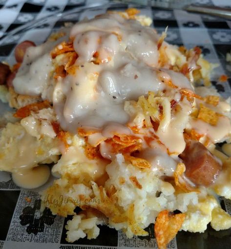 Amish Home Visit - Shipshewana, Indiana - I Love a Breakfast Haystack! - Thrifty Jinxy Potato Haystack Casserole, Amish Haystack Dinner, Haystacks Recipe Dinners, Haystack Recipe, Amish Breakfast Casserole, Haystacks Recipe, Amish Home, Amish Food, Shipshewana Indiana