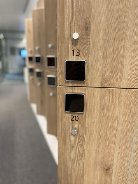 Yellowbox Locker System within Arcadis Smart Office. Rotterdam, Modern Lockers, Technology Powers, Staff Lockers, Wood Lockers, Locker Ideas, Office Lockers, Built In Lockers, Locker Locks