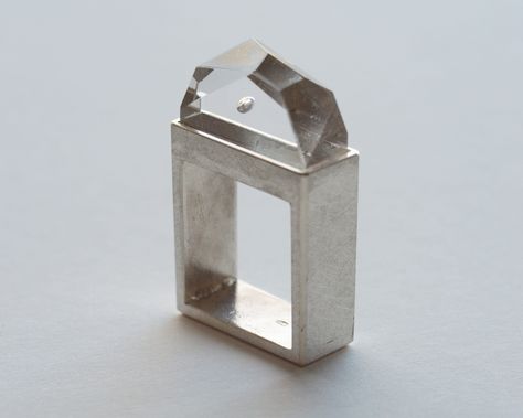 The unique form and material composition - geometrically shaped glass with  square silver band are the main reasons why this is truly cool mens ring. Brutally honest and bold aesthetics of this ring is what makes it so special Geometric silver ring with faceted glass. One of a kind ring. Each glass is handmade and unique. The ring in the photos is of size US 12.5-13 Weight 25.6 grams Width 10 mm Dimensions 24 mm x 39 mm This ring of your chosen size will be custom made. It can take up to 2 weeks Birthday Gift For Boyfriend, Cool Rings For Men, Chunky Silver Rings, Faceted Ring, Brutally Honest, Contemporary Ring, Gift For Boyfriend, Mens Ring, Birthday Gifts For Boyfriend