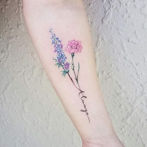 Best Larkspur Tattoo Ideas  6 Carnation And Iris Flower Tattoo, Birth Flower Color Tattoos, Iris And Larkspur Tattoo, Larkspur And Chrysanthemum Flower Tattoo, Larkspur Daffodil Tattoo, Carnation Wildflower Tattoo, Larkspur And Rose Flower Tattoo, Larkspur Chrysanthemum Tattoo, Larkspur And Carnation Flower Tattoo