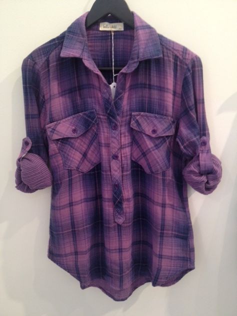 I love this color for a flannel top.  More feminine and gorgeous. Plaid Shirt Around Waist, Purple Flannel Outfit, Homestuck Outfits, Shirt Around Waist, Flannel Aesthetic, Flannel Outfits Aesthetic, Barbie Aesthetics, Flannel Girl, Purple Plaid Shirt