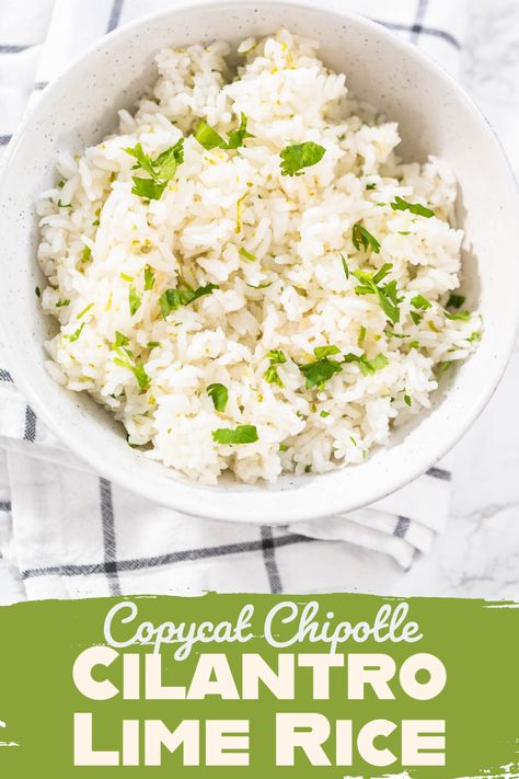 🍚🌿 Recreate the Magic: Copycat Chipotle Cilantro Lime Rice Recipe - Bring the delicious flavors of Chipotle's famous rice to your kitchen! Copycat Chipotle Rice, Chipotle Rice Recipe, Chipotle Cilantro Lime Rice, Chipotle Rice, Chipotle Copycat Recipes, Chipotle Copycat, Mexican Feast, Cilantro Lime Rice Recipe, Lime Rice Recipes