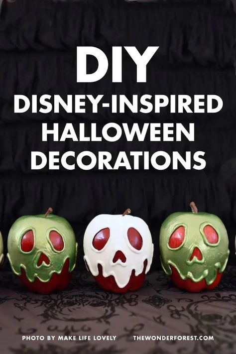 Disney Halloween Dollar Tree Diy, Disney Themed Halloween Decorations, Diy Disney Pumpkins, Halloween Disney Decorations Diy, Disney Inspired Halloween Decor, Diy Mickey Pumpkin, Disney Halloween Ideas, Diy Mickey Halloween Decorations, Disney Halloween Decorations Indoor