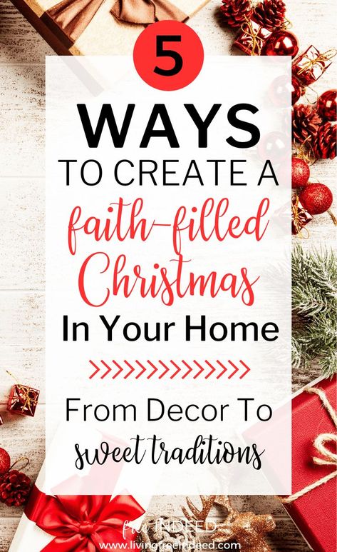 Create a Christ-centered Christmas in your home with these 5 decoration ideas that build an atmosphere of joyful worship. Mantel Christmas Decorating Ideas, Nativity Decorations, Christian Christmas Decor, Reason For The Season Christmas, Christian Christmas Decorations, Free Indeed, Christ Centered Christmas, Christmas Decoration Ideas, Christmas Jesus