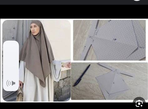 Hijab Dress Pattern, Hijab Pattern Design, Khimar Pattern, Drapping Pattern, How To Make Turban, Drape Dress Pattern, Hijab Pattern, Diy Fashion Videos, Khimar Syar'i